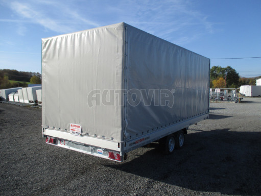 Hydraulicky sklopný přívěs AD 3,5T 5,15x2,09/2,00 plachta