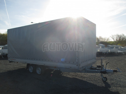 Hydraulicky sklopný přívěs AD 3,5T 5,15x2,09/2,00 plachta