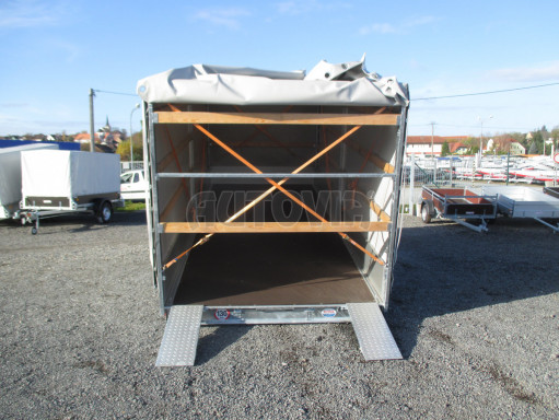 Hydraulicky sklopný přívěs AD 3,5T 5,15x2,09/2,00 plachta