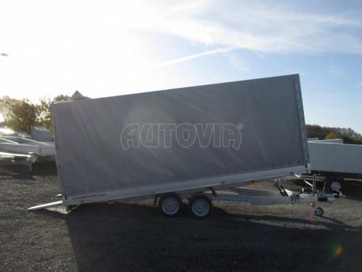 Hydraulicky sklopný přívěs AD 3,5T 5,15x2,09/2,00 plachta