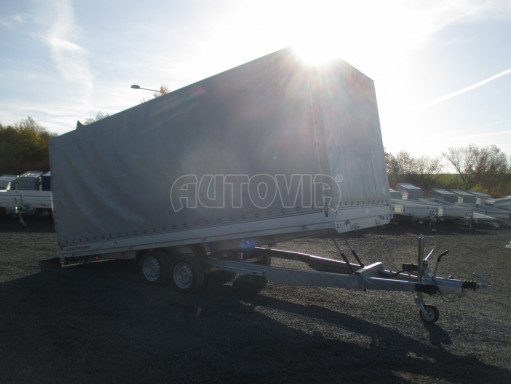 Hydraulicky sklopný přívěs AD 3,5T 5,15x2,09/2,00 plachta