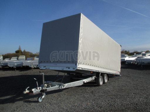 Hydraulicky sklopný přívěs AD 3,5T 5,15x2,09/2,00 plachta