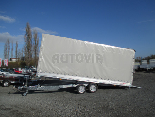 Hydraulicky sklopný přívěs AD 3,5T 5,15x2,09/2,00 plachta