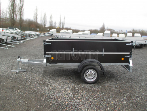 Sklopný PROFI přívěs s nástavbou ZV 26 N1 skl. 2,50x1,30/0,70 POČ M zesílená náprava