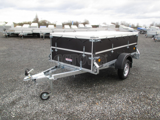 Sklopný PROFI přívěs s nástavbou ZV 26 N1 skl. 2,50x1,30/0,70 POČ M zesílená náprava, plachta