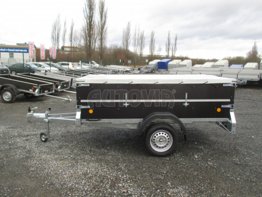 Sklopný PROFI přívěs s nástavbou ZV 26 N1 skl. 2,50x1,30/0,70 POČ M zesílená náprava, plachta