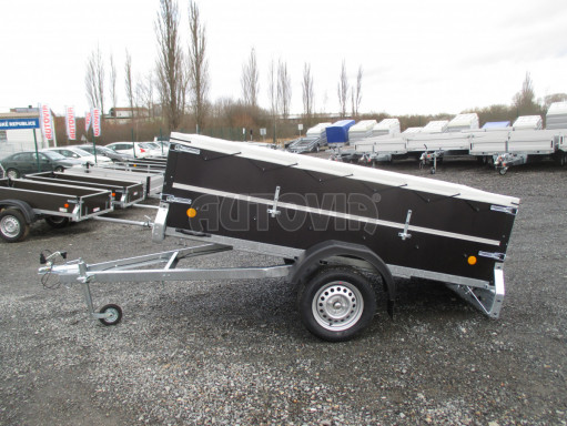 Sklopný PROFI přívěs s nástavbou ZV 26 N1 skl. 2,50x1,30/0,70 POČ M zesílená náprava, plachta