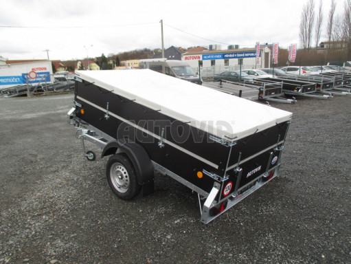 Sklopný PROFI přívěs s nástavbou ZV 26 N1 skl. 2,50x1,30/0,70 POČ M zesílená náprava, plachta