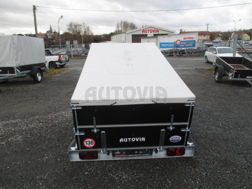 Sklopný PROFI přívěs s nástavbou ZV 26 N1 skl. 2,50x1,30/0,70 POČ M zesílená náprava, plachta