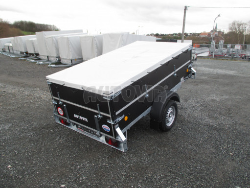 Sklopný PROFI přívěs s nástavbou ZV 26 N1 skl. 2,50x1,30/0,70 POČ M zesílená náprava, plachta