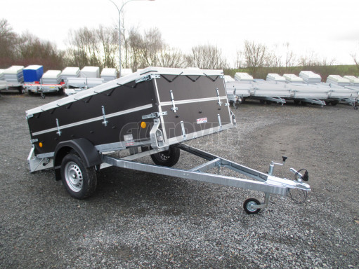 Sklopný PROFI přívěs s nástavbou ZV 26 N1 skl. 2,50x1,30/0,70 POČ M zesílená náprava, plachta