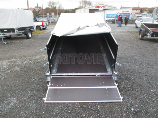 Sklopný PROFI přívěs s nástavbou ZV 26 N1 skl. 2,50x1,30/0,70 POČ M zesílená náprava, plachta