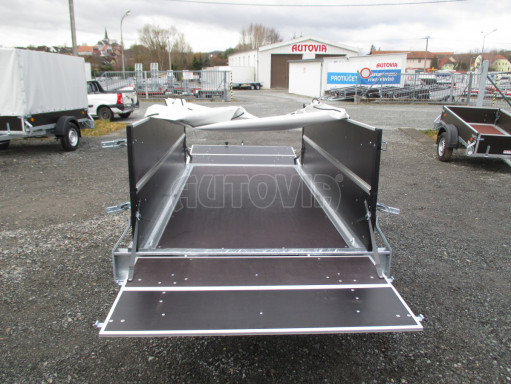 Sklopný PROFI přívěs s nástavbou ZV 26 N1 skl. 2,50x1,30/0,70 POČ M zesílená náprava, plachta
