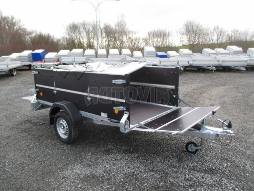 Sklopný PROFI přívěs s nástavbou ZV 26 N1 skl. 2,50x1,30/0,70 POČ M zesílená náprava, plachta