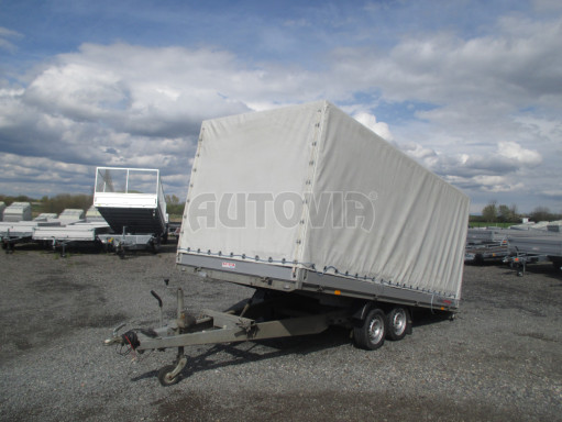 Univerzální hydraulicky naklápěcí přívěs s plachtou AD 2,7T 4,17x1,89/1,80 č.1