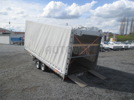 Univerzální hydraulicky naklápěcí přívěs s plachtou AD 2,7T 4,17x1,89/1,80 č.18