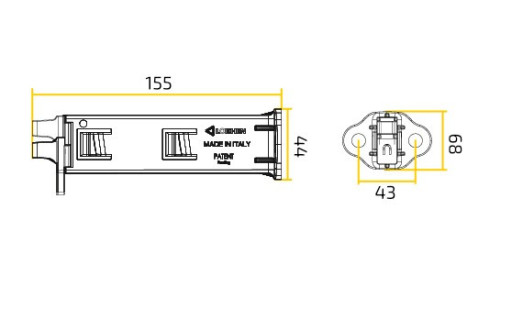 Lokhen Beam Double držák klínů Origamy 36, plastový č.3