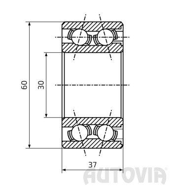Ložisko do bubnu AL-KO 1637 Compact (60x30/h37) v setu, originál č.2