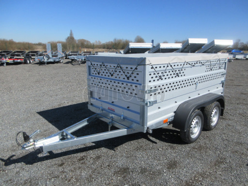 Nebrzděný přívěs AVM N2 2,52x1,30/0,85 děrovaná nástavba, plachta č.1