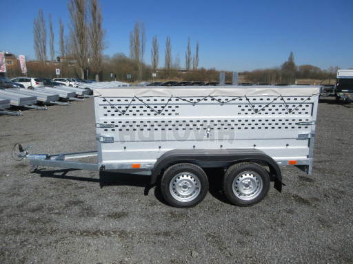 Nebrzděný přívěs AVM N2 2,52x1,30/0,85 děrovaná nástavba, plachta č.3