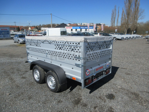 Nebrzděný přívěs AVM N2 2,52x1,30/0,85 děrovaná nástavba, plachta č.4