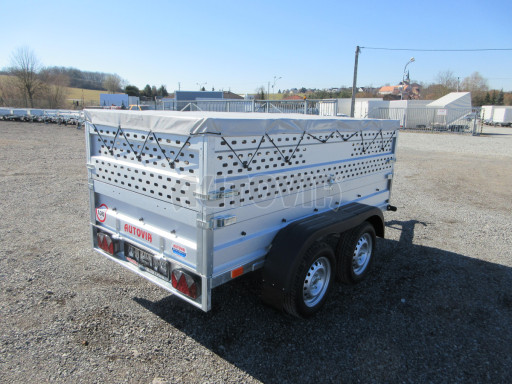 Nebrzděný přívěs AVM N2 2,52x1,30/0,85 děrovaná nástavba, plachta č.6