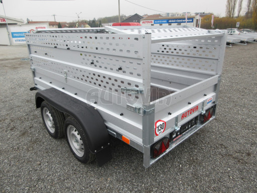 Nebrzděný přívěs AVM N2 2,52x1,30/0,85 děrovaná nástavba, plachta č.12