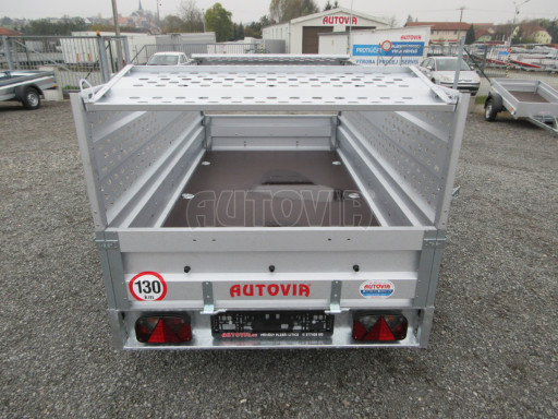 Nebrzděný přívěs AVM N2 2,52x1,30/0,85 děrovaná nástavba, plachta č.13