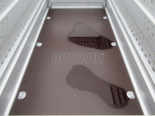 Nebrzděný přívěs AVM N2 2,52x1,30/0,85 děrovaná nástavba, plachta č.15