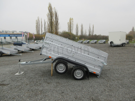 Nebrzděný přívěs AVM N2 2,52x1,30/0,85 děrovaná nástavba, plachta č.17
