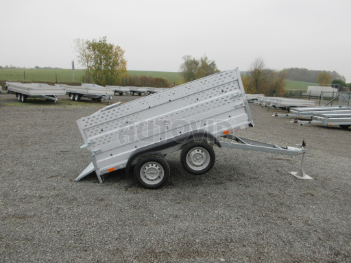 Nebrzděný přívěs AVM N2 2,52x1,30/0,85 děrovaná nástavba, plachta č.20