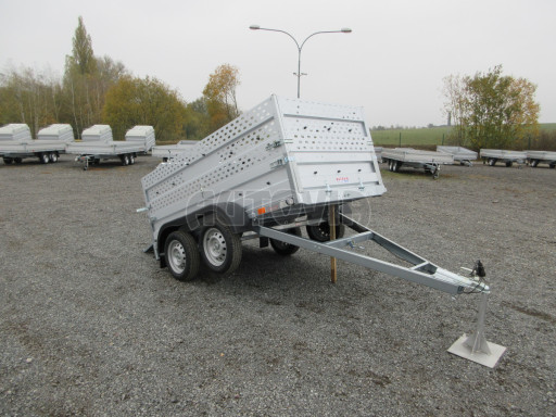Nebrzděný přívěs AVM N2 2,52x1,30/0,85 děrovaná nástavba, plachta č.21