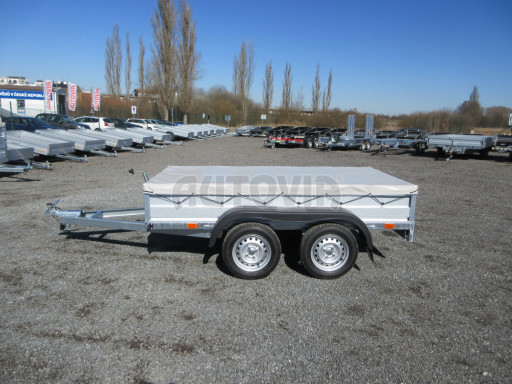 Sklopný nebrzděný přívěs AVM N2 2,52x1,30/0,35, hever + plachta č.4