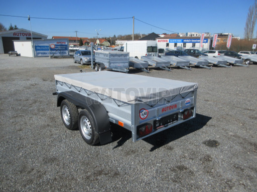 Sklopný nebrzděný přívěs AVM N2 2,52x1,30/0,35, hever + plachta č.5