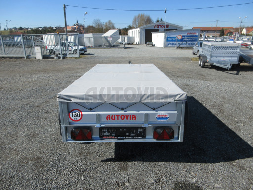 Sklopný nebrzděný přívěs AVM N2 2,52x1,30/0,35, hever + plachta č.6