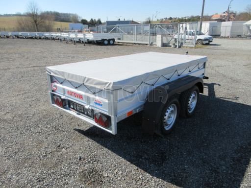 Sklopný nebrzděný přívěs AVM N2 2,52x1,30/0,35, hever + plachta č.7