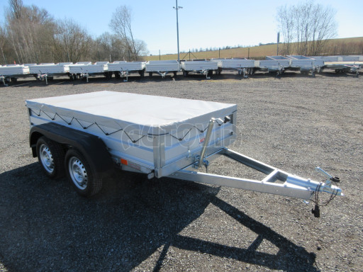 Sklopný nebrzděný přívěs AVM N2 2,52x1,30/0,35, hever + plachta č.9