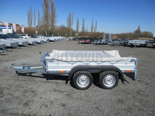 Sklopný nebrzděný přívěs AVM N2 2,52x1,30/0,35, hever + plachta č.12