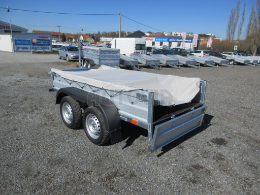 Sklopný nebrzděný přívěs AVM N2 2,52x1,30/0,35, hever + plachta č.13