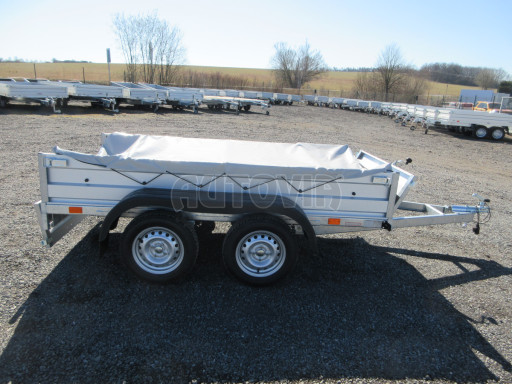 Sklopný nebrzděný přívěs AVM N2 2,52x1,30/0,35, hever + plachta č.16