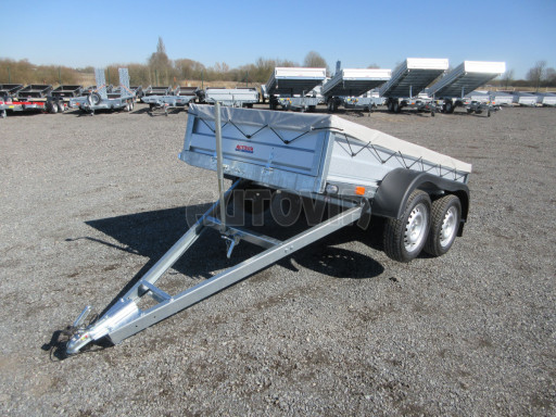 Sklopný nebrzděný přívěs AVM N2 2,52x1,30/0,35, hever + plachta č.1