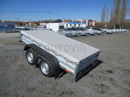 Sklopný nebrzděný přívěs AVM N2 2,52x1,30/0,35, hever + plachta č.20