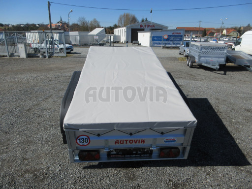 Sklopný nebrzděný přívěs AVM N2 2,52x1,30/0,35, hever + plachta č.21
