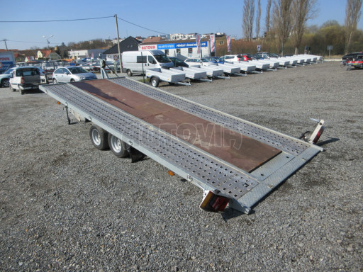 Bazarový sklopný přívěs pro přepravu aut NIW  2,7 T 4,50 x 2,02 č.1