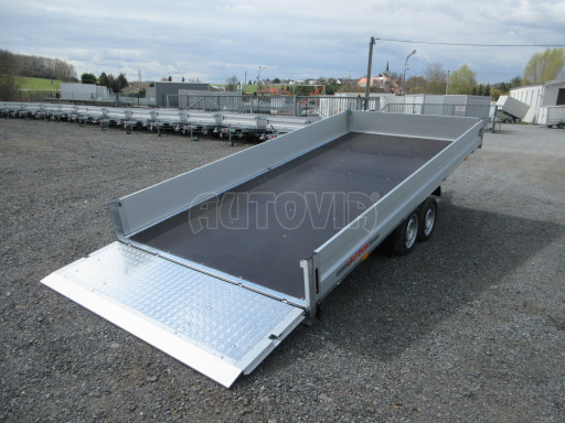 Přívěs pro převoz UNC a bagrů AD 3,5T 4,50x2,09/ 0,35 rampa