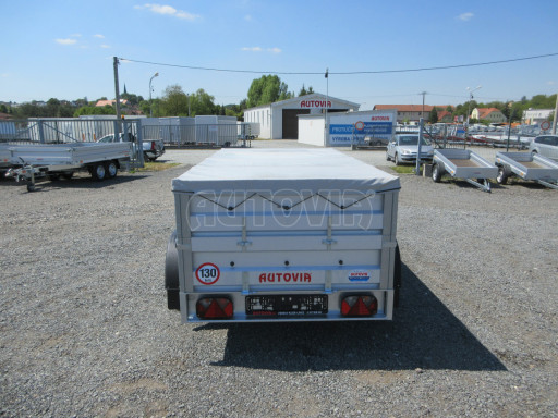 Nebrzděný přívěs AVM N2 2,52x1,30/0,70 nástavba+plachta, hever č.6