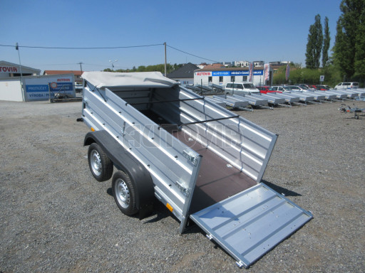 Nebrzděný přívěs AVM N2 2,52x1,30/0,70 nástavba+plachta, hever č.17