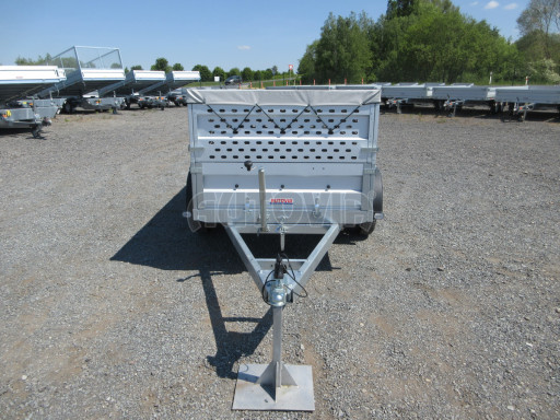 Nebrzděný přívěs AVM N2 2,52x1,30/0,85 děrovaná nástavba+plachta, hever č.3