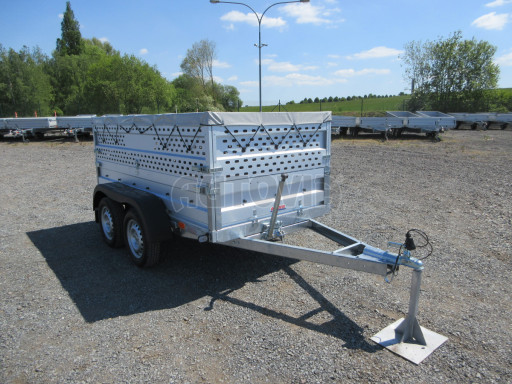 Nebrzděný přívěs AVM N2 2,52x1,30/0,85 děrovaná nástavba+plachta, hever č.9