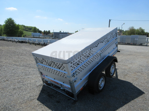 Nebrzděný přívěs AVM N2 2,52x1,30/0,85 děrovaná nástavba+plachta, hever č.14